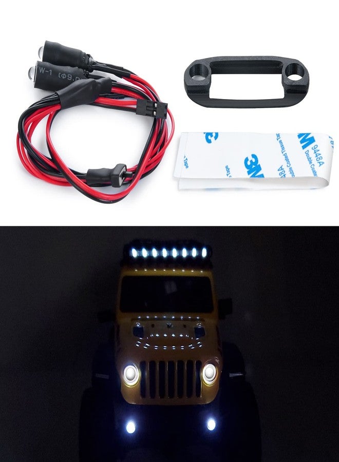 JGGZONE مجموعة مصابيح أمامية وخلفية ومصابيح أمامية LED صغيرة من JGGZONE لسيارة التحكم عن بعد Axial SCX24 90081 بمقياس 1/24 (أبيض + أبيض) - Image 5